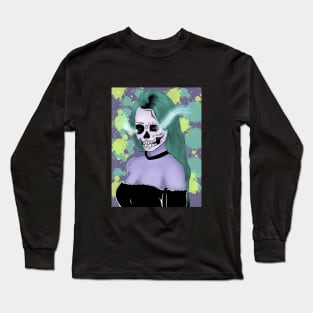 Halloween character, Skull face Long Sleeve T-Shirt